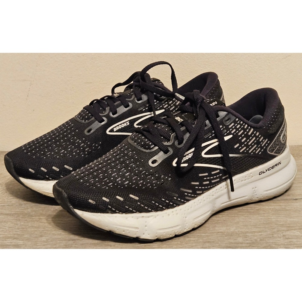 Brooks Glycerin 20 Womens Running Shoes Black White 1203691D059 Size 7.5 D Wide